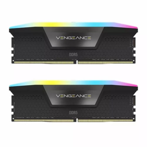 رم کامپیوتر کورسیر مدل CORSAIR VENGEANCE RGB BLACK 64GB(32GBX2) 5600 CL40 DDR5